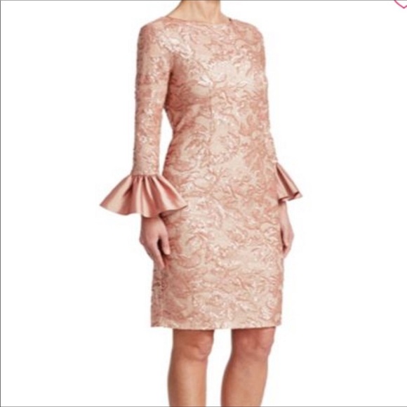 Rickie Freeman Teri Jon Bell Sleeve Sheath - Picture 2 of 8